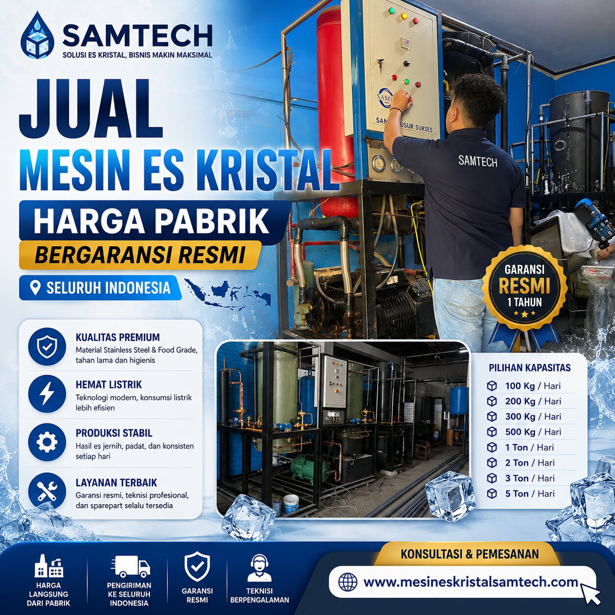 Jual Mesin Es Kristal Harga Pabrik Bergaransi Resmi Seluruh Indonesia